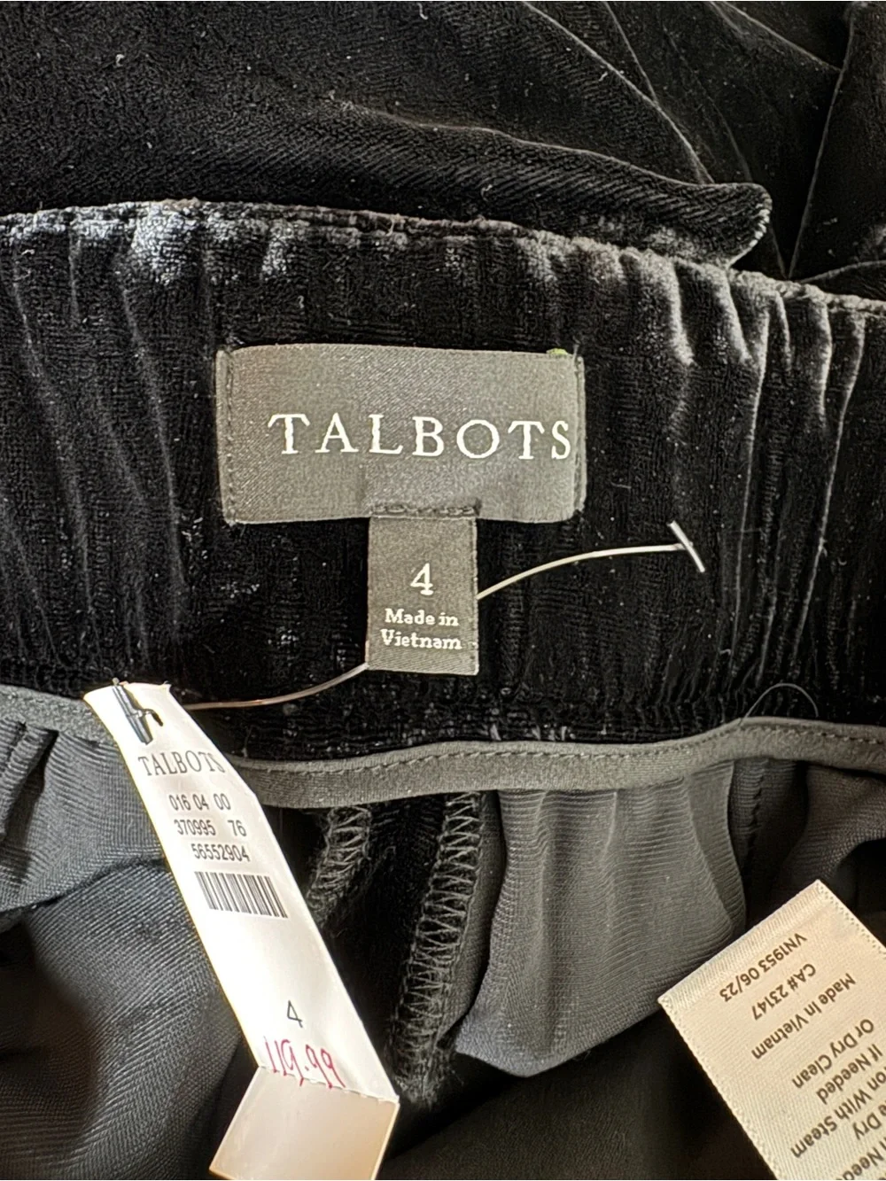Talbots black velvet
